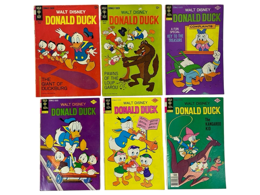 (6) Gold Key Walt Disney Donald Duck Comic Books