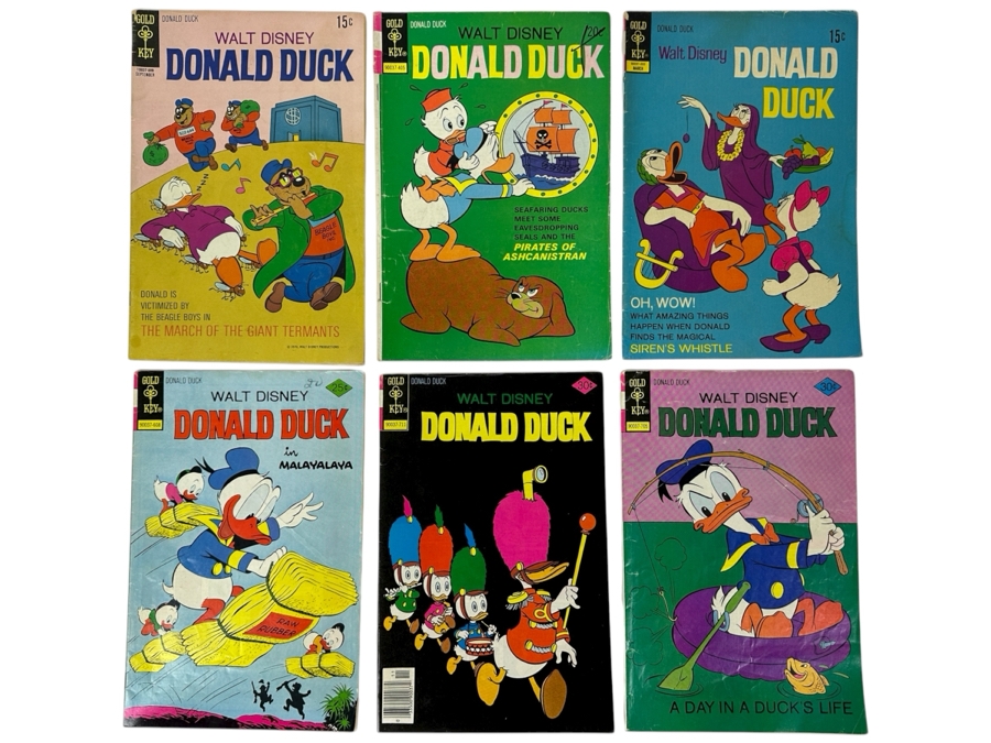 (6) Gold Key Walt Disney Donald Duck Comic Books