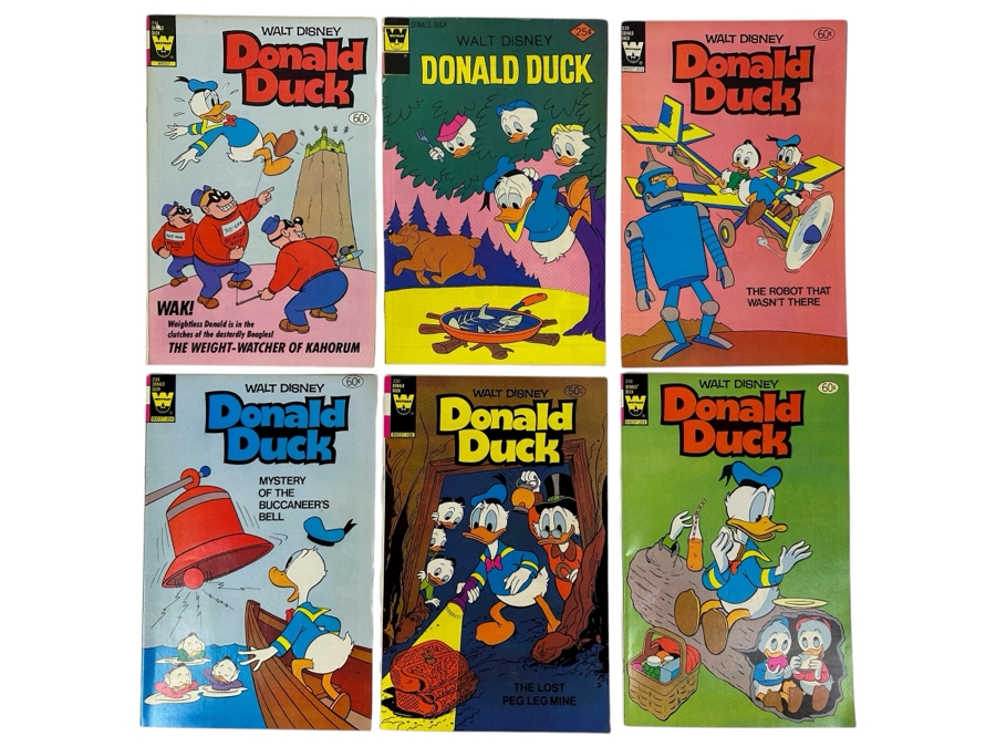(6) Whitman Walt Disney Donald Duck Comic Books