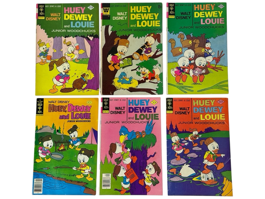 (6) Gold Key Comics / Whitman Walt Disney Huey, Dewey And Louie Junior Woodchucks Comic Books