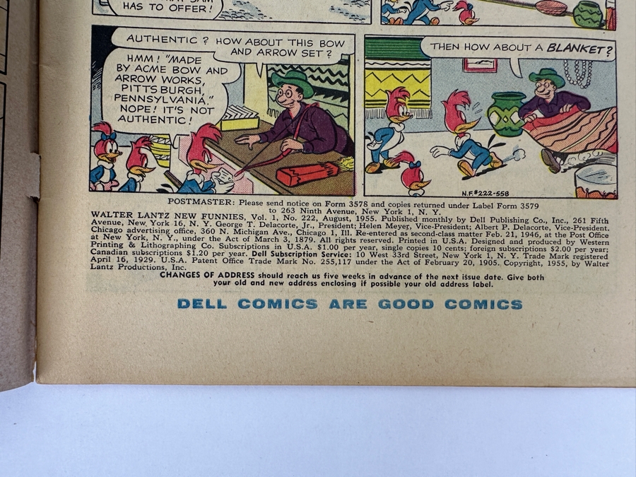 Vintage 1955 Dell Comics Walter Lantz New Funnies No. 222 Comic Book Woody Woodpecker [Photo 6]