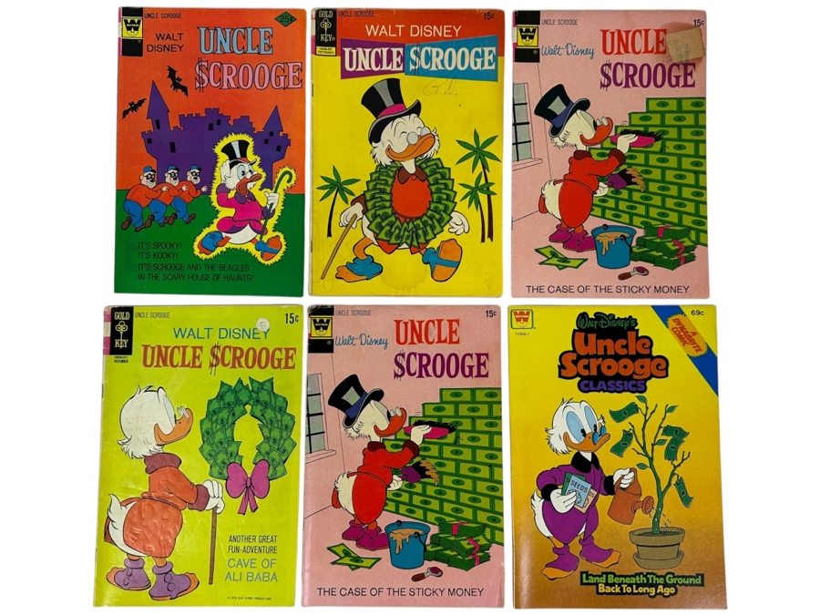 (6) Gold Key Comics / Whitman Walt Disney Uncle Scrooge Comic Books