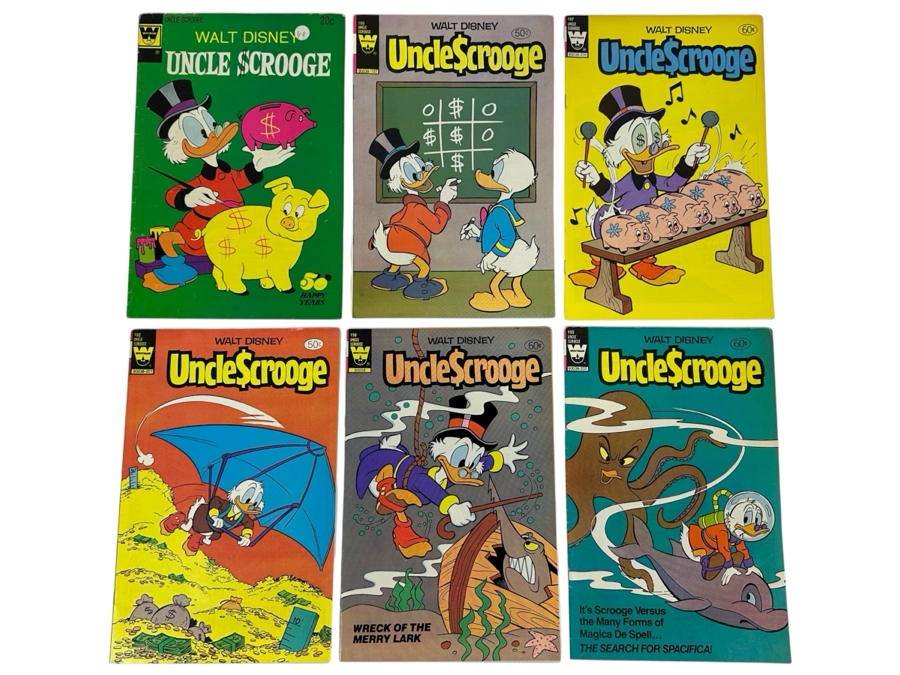 (6) Whitman Walt Disney Uncle Scrooge Comic Books