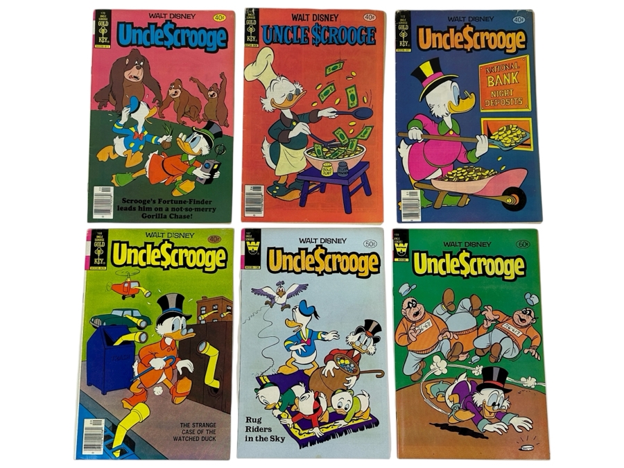 (6) Gold Key Comics / Whitman Walt Disney Uncle Scrooge Comic Books