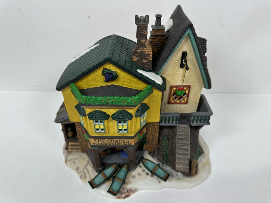 Limited Edition (Limited To 1996) Department 56 Heritage Village Collection Dickens' Village Series 'The Grapes Inn' 5th Edition, 1996 With Original Box [Photo 5]