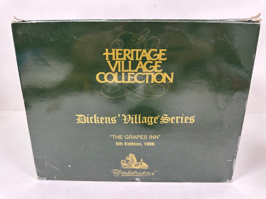 Limited Edition (Limited To 1996) Department 56 Heritage Village Collection Dickens' Village Series 'The Grapes Inn' 5th Edition, 1996 With Original Box [Photo 3]