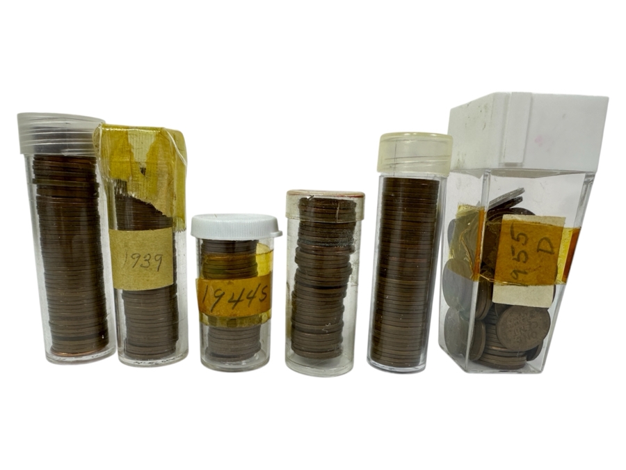 Collection Of Wheat Pennies 1939, 1944S, 1955D & More