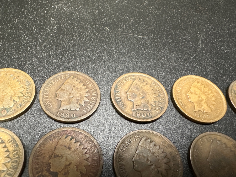 Collection Of (20) Antique Indian Head Cent Pennies From Various Years [Photo 13]