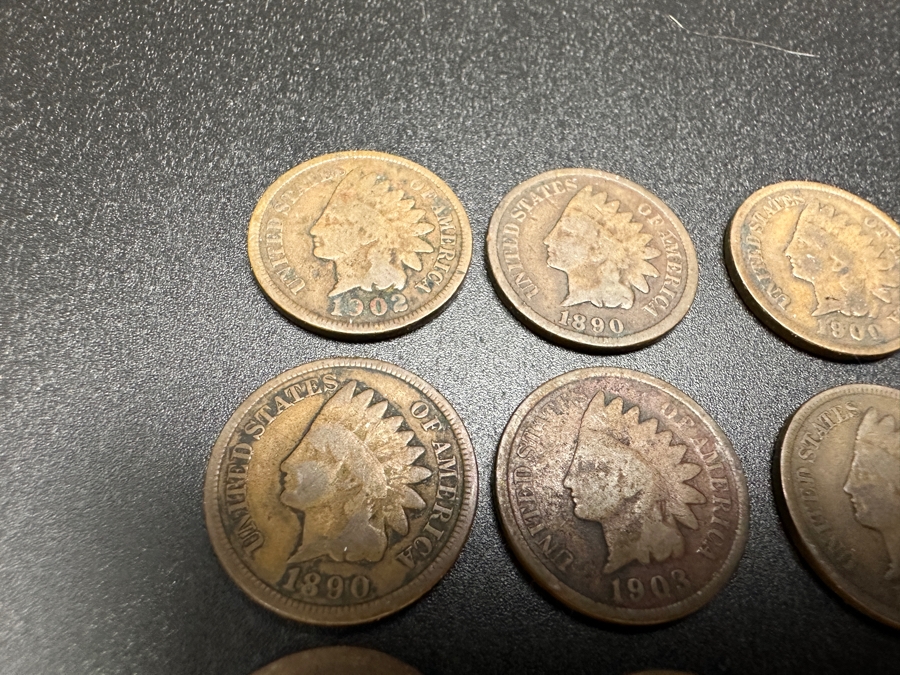 Collection Of (20) Antique Indian Head Cent Pennies From Various Years [Photo 14]