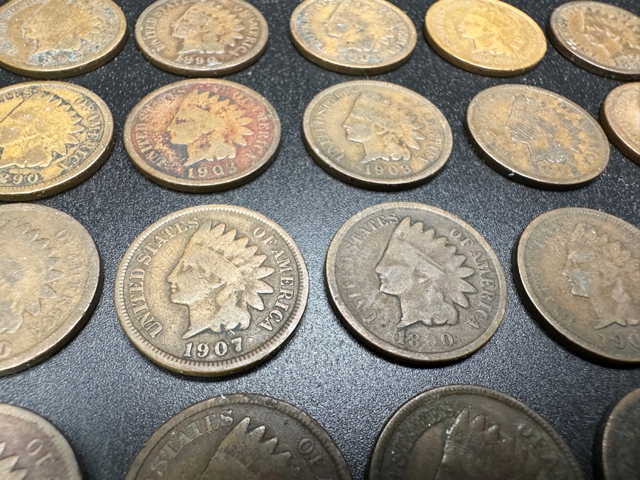 Collection Of (20) Antique Indian Head Cent Pennies From Various Years [Photo 6]