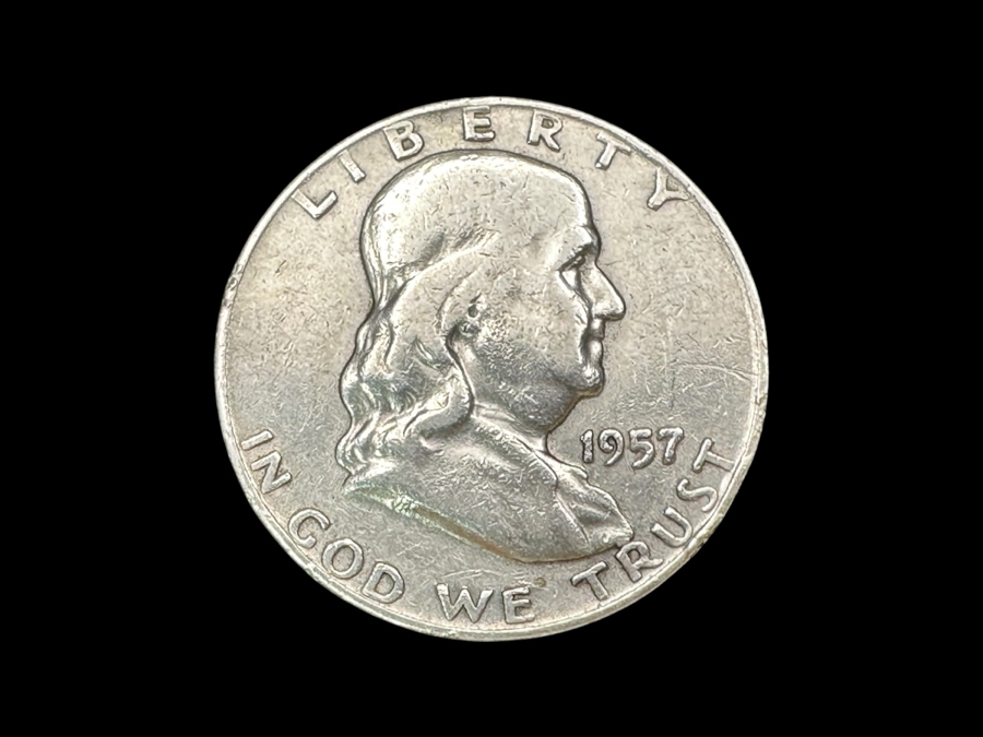 1957 Silver Franklin Half Dollar Coin