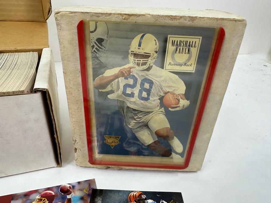 NFL Football Trading Cards Including Marshall Faulk Rookie Card And Other Rookie Cards - See Photos [Photo 2]