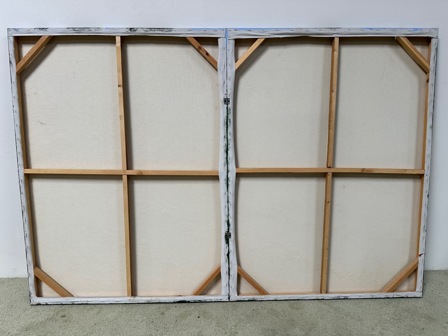 Gerrit Greve (1948-2024, Cardiff by the Sea, CA) Original Acrylic Diptych Painting On Canvas Untitled And Unsigned 72' X 48' Estimate $3,500 - $4,300 [Photo 8]