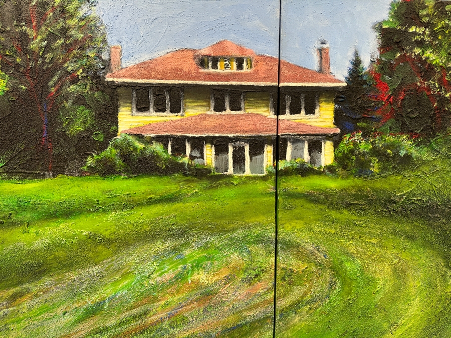 Gerrit Greve (1948-2024, Cardiff by the Sea, CA) Original Acrylic Diptych Painting On Canvas Untitled And Unsigned 72' X 48' Estimate $3,500 - $4,300 [Photo 7]