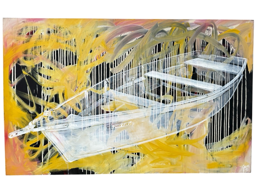 Gerrit Greve (1948-2024, Cardiff by the Sea, CA) Original Acrylic Painting On Canvas Untitled Signed Lower Right And Verso Dated 1994 72' X 45' Estimate $3,200 - $4,000