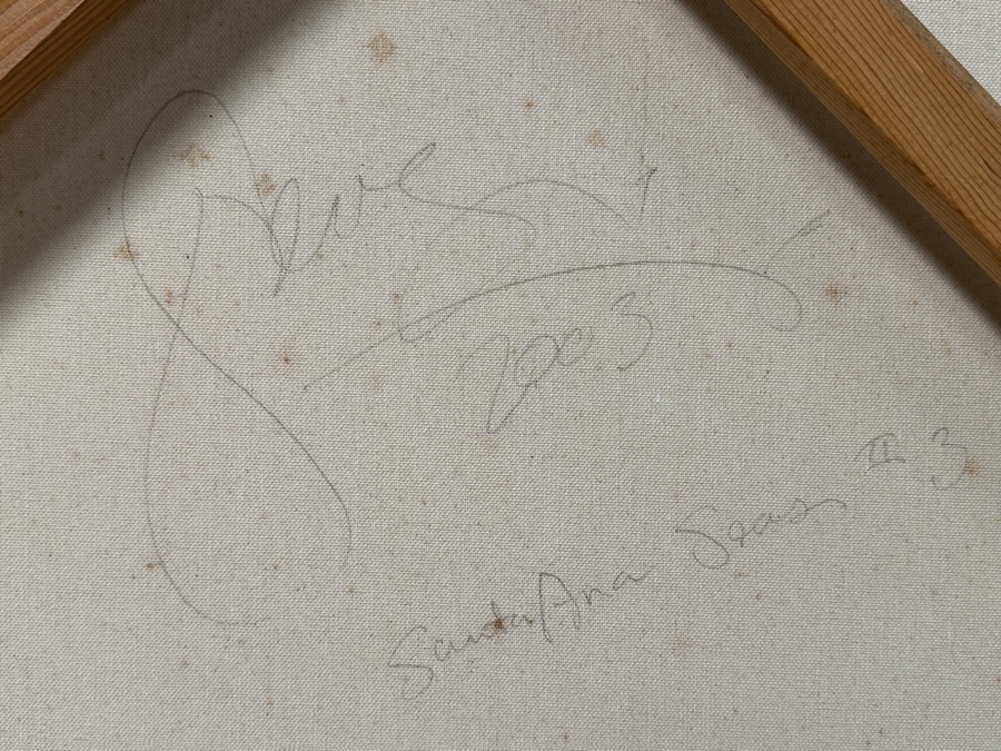 Gerrit Greve (1948-2024, Cardiff by the Sea, CA) Original Acrylic Painting On Canvas Titled 'Santa Ana Seas #3' Signed Verso Dated 2003 48' X 72' Estimate $3,500 - $4,300 [Photo 7]