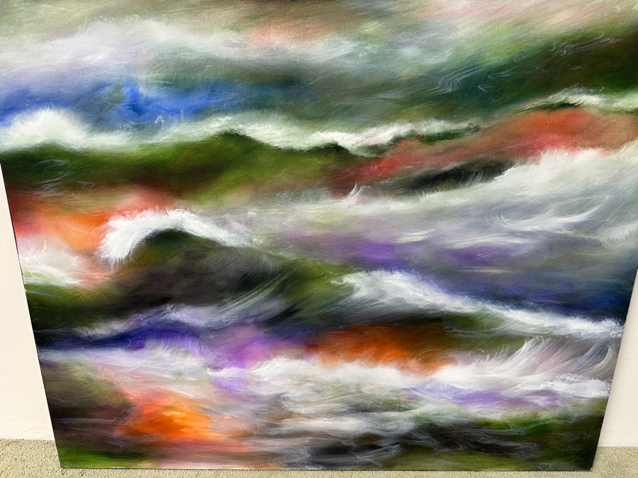 Gerrit Greve (1948-2024, Cardiff by the Sea, CA) Original Acrylic Painting On Canvas Titled 'Santa Ana Seas #3' Signed Verso Dated 2003 48' X 72' Estimate $3,500 - $4,300 [Photo 2]