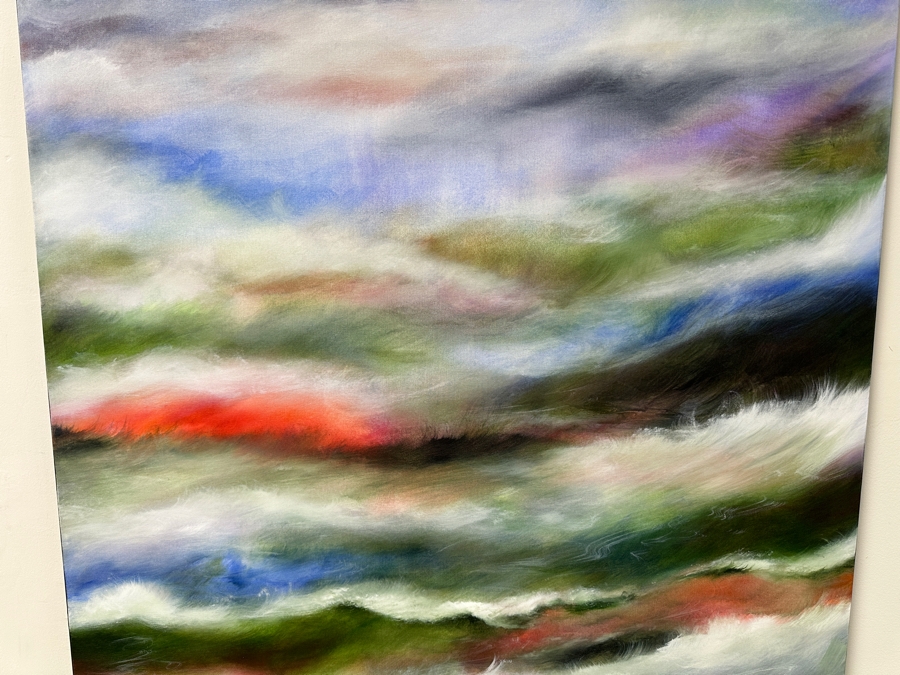 Gerrit Greve (1948-2024, Cardiff by the Sea, CA) Original Acrylic Painting On Canvas Titled 'Santa Ana Seas #3' Signed Verso Dated 2003 48' X 72' Estimate $3,500 - $4,300 [Photo 3]