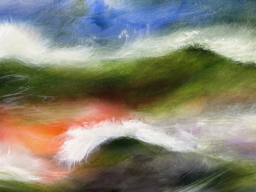 Gerrit Greve (1948-2024, Cardiff by the Sea, CA) Original Acrylic Painting On Canvas Titled 'Santa Ana Seas #3' Signed Verso Dated 2003 48' X 72' Estimate $3,500 - $4,300 [Photo 5]