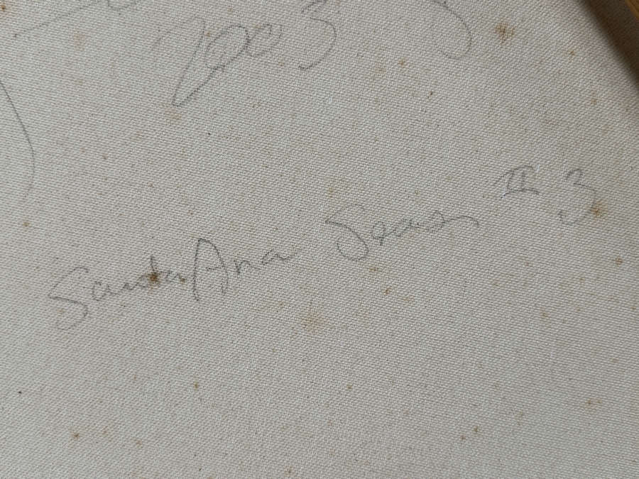 Gerrit Greve (1948-2024, Cardiff by the Sea, CA) Original Acrylic Painting On Canvas Titled 'Santa Ana Seas #3' Signed Verso Dated 2003 48' X 72' Estimate $3,500 - $4,300 [Photo 8]