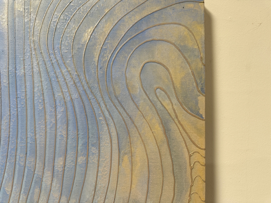 Gerrit Greve (1948-2024, Cardiff by the Sea, CA) Original Acrylic Mixed-Media Sand Painting On Canvas Untitled Signed Verso 48' X 72' Estimate $3,500 - $4,300 [Photo 5]