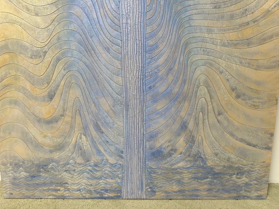 Gerrit Greve (1948-2024, Cardiff by the Sea, CA) Original Acrylic Mixed-Media Sand Painting On Canvas Untitled Signed Verso 48' X 72' Estimate $3,500 - $4,300 [Photo 2]