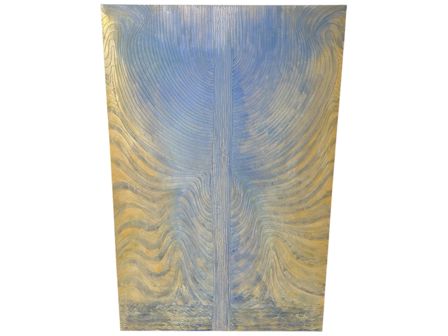 Gerrit Greve (1948-2024, Cardiff by the Sea, CA) Original Acrylic Mixed-Media Sand Painting On Canvas Untitled Signed Verso 48' X 72' Estimate $3,500 - $4,300