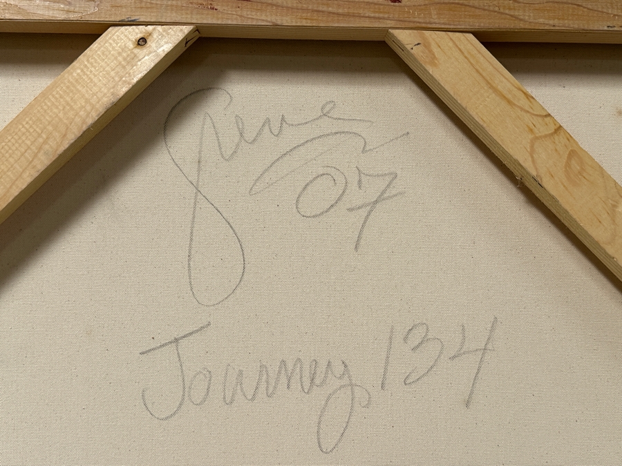 Gerrit Greve (1948-2024, Cardiff by the Sea, CA) Original Acrylic Painting On Canvas Titled 'Journey 134' Signed Verso Dated 2007 48' X 72' Estimate $3,500 - $4,300 [Photo 8]