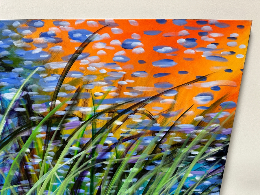 Gerrit Greve (1948-2024, Cardiff by the Sea, CA) Original Acrylic Painting On Canvas Titled 'Winter Reeds 4' Signed Verso Dated 2015 72' X 48' Estimate $3,500 - $4,300 [Photo 2]