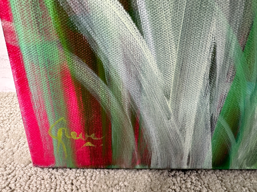 Gerrit Greve (1948-2024, Cardiff by the Sea, CA) Original Acrylic Painting On Canvas Titled 'Winter Reeds 4' Signed Verso Dated 2015 72' X 48' Estimate $3,500 - $4,300 [Photo 4]