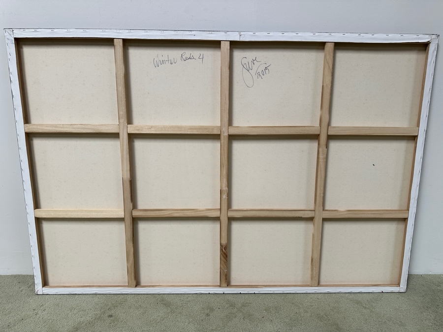 Gerrit Greve (1948-2024, Cardiff by the Sea, CA) Original Acrylic Painting On Canvas Titled 'Winter Reeds 4' Signed Verso Dated 2015 72' X 48' Estimate $3,500 - $4,300 [Photo 6]