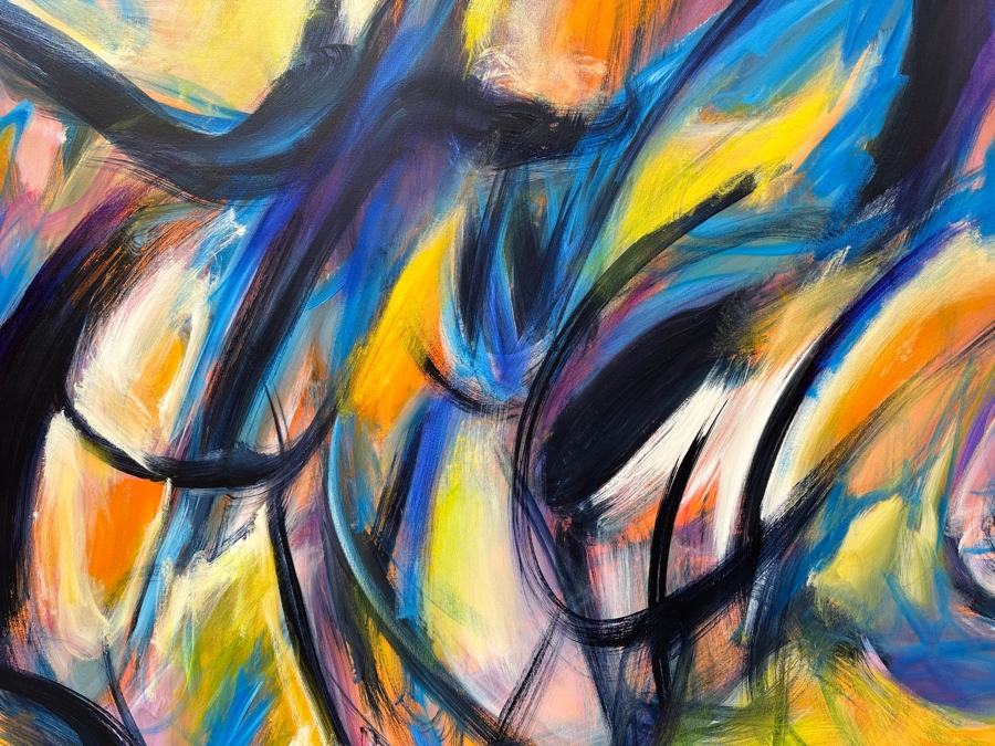 Gerrit Greve (1948-2024, Cardiff by the Sea, CA) Original Acrylic Abstract Painting On Canvas Untitled Signed Verso Dated 2014 72' X 48' Estimate $3,500 - $4,300 [Photo 2]