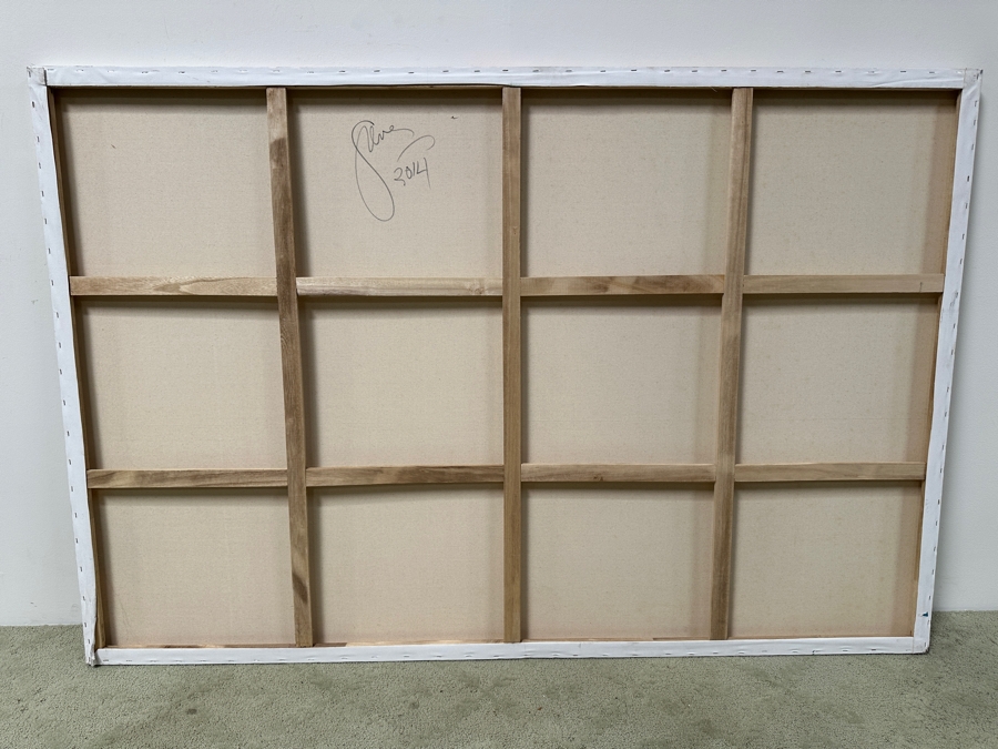 Gerrit Greve (1948-2024, Cardiff by the Sea, CA) Original Acrylic Abstract Painting On Canvas Untitled Signed Verso Dated 2014 72' X 48' Estimate $3,500 - $4,300 [Photo 6]