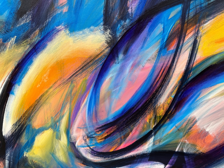 Gerrit Greve (1948-2024, Cardiff by the Sea, CA) Original Acrylic Abstract Painting On Canvas Untitled Signed Verso Dated 2014 72' X 48' Estimate $3,500 - $4,300 [Photo 3]