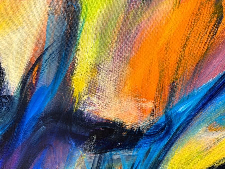 Gerrit Greve (1948-2024, Cardiff by the Sea, CA) Original Acrylic Abstract Painting On Canvas Untitled Signed Verso Dated 2014 72' X 48' Estimate $3,500 - $4,300 [Photo 4]