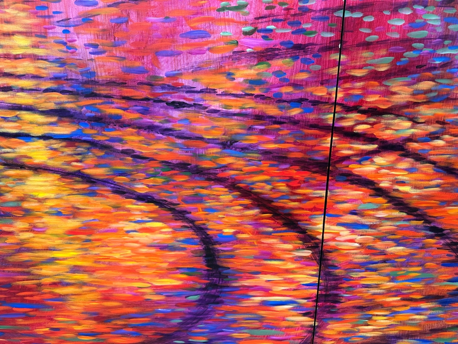 Gerrit Greve (1948-2024, Cardiff by the Sea, CA) Original Acrylic Diptych Painting On Canvas Titled 'New Symphony' Signed Verso 72' X 48' Estimate $3,500 - $4,300 [Photo 4]