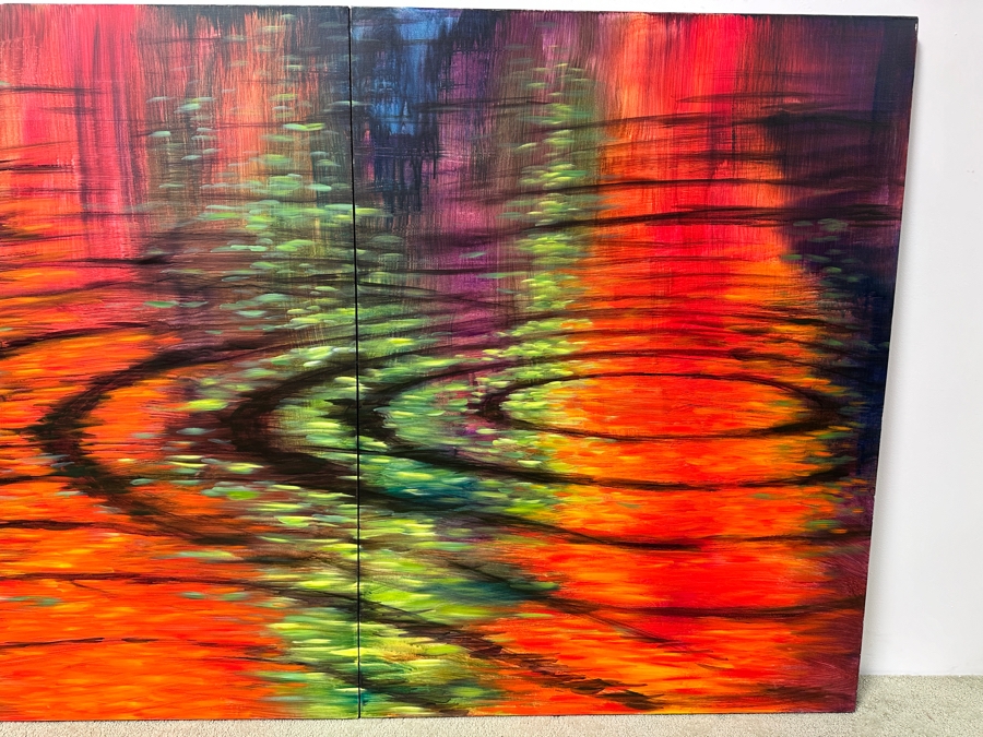 Gerrit Greve (1948-2024, Cardiff by the Sea, CA) Original Acrylic Diptych Painting On Canvas Untitled Signed Verso 72' X 48' Estimate $3,500 - $4,300 [Photo 3]