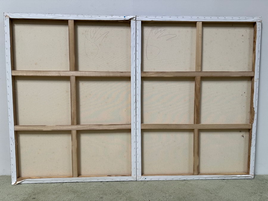 Gerrit Greve (1948-2024, Cardiff by the Sea, CA) Original Acrylic Diptych Painting On Canvas Untitled Signed Verso 72' X 48' Estimate $3,500 - $4,300 [Photo 5]