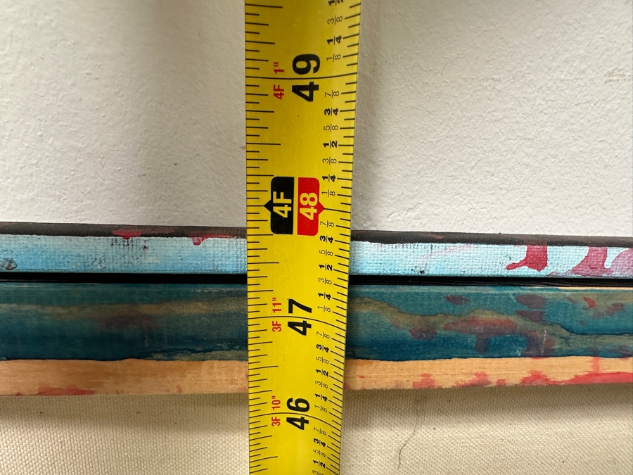 Gerrit Greve (1948-2024, Cardiff by the Sea, CA) Original Acrylic Mixed-Media Sand Painting On Canvas Titled 'Perfect 36' Signed Verso Dated 2000 48' X 48' Estimate $2,300 - $2,900 [Photo 9]