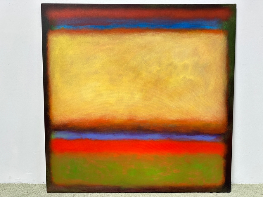 Gerrit Greve (1948-2024, Cardiff by the Sea, CA) Original Acrylic Painting On Canvas Abstract Color Field In Manner Of Mark Rothko Signed Verso Dated 2003 48' X 48' Estimate $2,300 - $2,900 [Photo 2]
