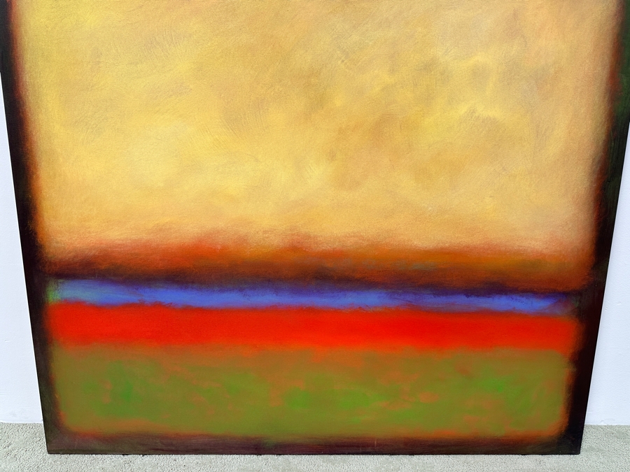 Gerrit Greve (1948-2024, Cardiff by the Sea, CA) Original Acrylic Painting On Canvas Abstract Color Field In Manner Of Mark Rothko Signed Verso Dated 2003 48' X 48' Estimate $2,300 - $2,900 [Photo 4]