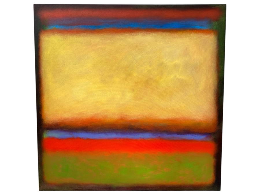 Gerrit Greve (1948-2024, Cardiff by the Sea, CA) Original Acrylic Painting On Canvas Abstract Color Field In Manner Of Mark Rothko Signed Verso Dated 2003 48' X 48' Estimate $2,300 - $2,900
