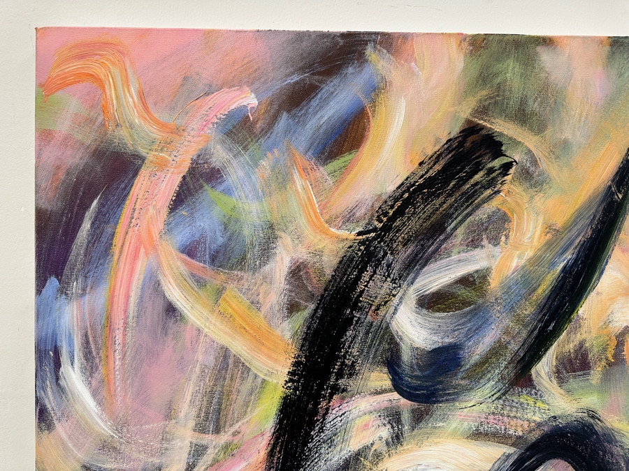 Gerrit Greve (1948-2024, Cardiff by the Sea, CA) Original Acrylic Abstract Painting On Canvas Untitled Signed Verso Dated 2022 48' X 48' Estimate $2,300 - $2,900 [Photo 2]
