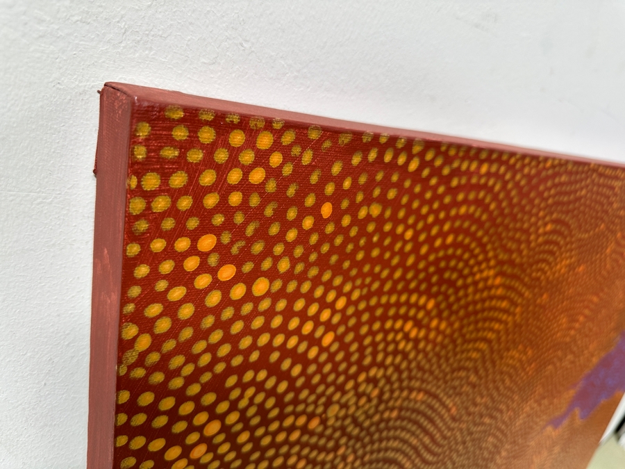 Gerrit Greve (1948-2024, Cardiff by the Sea, CA) Original Acrylic Pointillism Painting On Canvas Titled 'Voyage 8' Signed Verso Dated 2008 48' X 48' Estimate $2,300 - $2,900 [Photo 5]