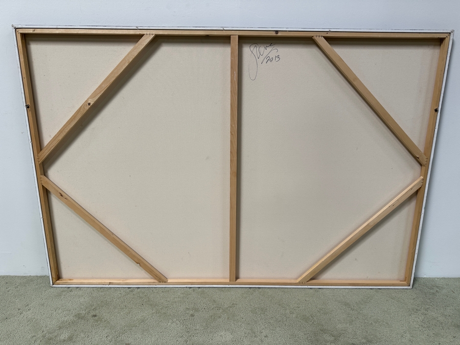 Gerrit Greve (1948-2024, Cardiff by the Sea, CA) Original Acrylic Painting On Canvas Raging Ocean Waves Signed Verso Dated 2013 72' X 48' Estimate $3,500 - $4,300 Retails $6,900 [Photo 6]