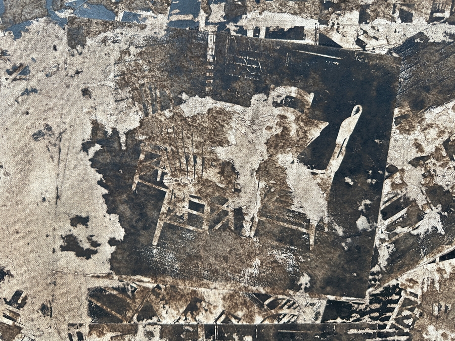 Gerrit Greve (1948-2024, Cardiff by the Sea, CA) Original Acrylic Painting On Canvas Titled 'No More Conversation' With Custom Matching Frame Signed Verso Dated 1994 40' X 36' Framed 46.5 X 42.5 Estimate $2,000 - $2,300 [Photo 4]