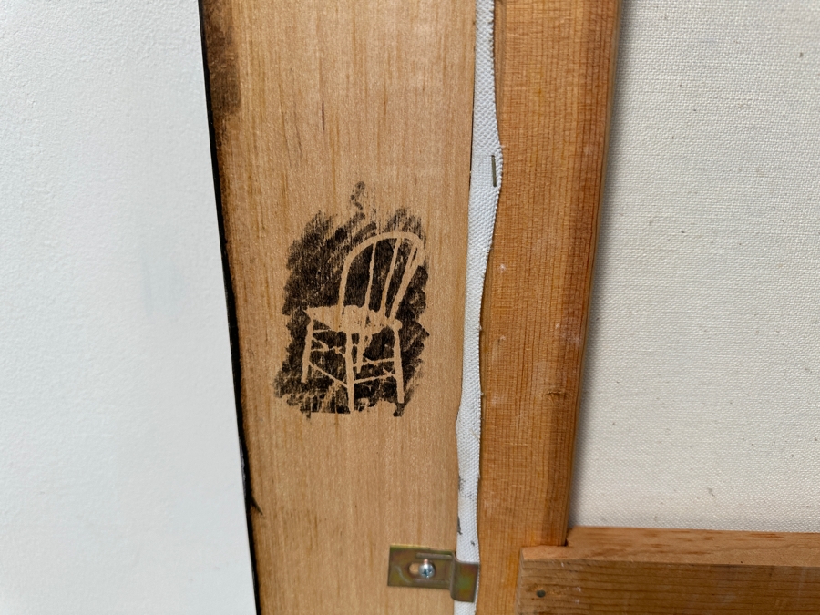 Gerrit Greve (1948-2024, Cardiff by the Sea, CA) Original Acrylic Painting On Canvas Titled 'No More Conversation' With Custom Matching Frame Signed Verso Dated 1994 40' X 36' Framed 46.5 X 42.5 Estimate $2,000 - $2,300 [Photo 10]