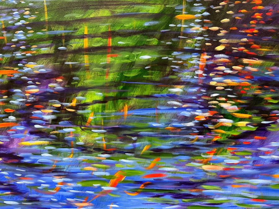 Gerrit Greve (1948-2024, Cardiff by the Sea, CA) Original Acrylic Diptych Painting On Canvas Titled 'Fall Equinox' Signed Lower Right And Verso Dated 2013 132' X 48' Estimate $6,300 - $7,900 [Photo 4]