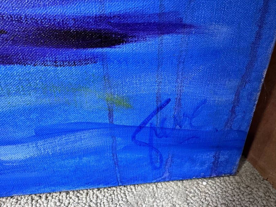 Gerrit Greve (1948-2024, Cardiff by the Sea, CA) Original Acrylic Diptych Painting On Canvas Titled 'Fall Equinox' Signed Lower Right And Verso Dated 2013 132' X 48' Estimate $6,300 - $7,900 [Photo 5]