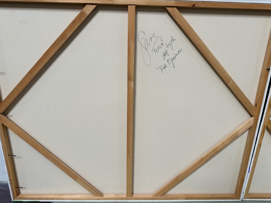 Gerrit Greve (1948-2024, Cardiff by the Sea, CA) Original Acrylic Diptych Painting On Canvas Titled 'Fall Equinox' Signed Lower Right And Verso Dated 2013 132' X 48' Estimate $6,300 - $7,900 [Photo 7]